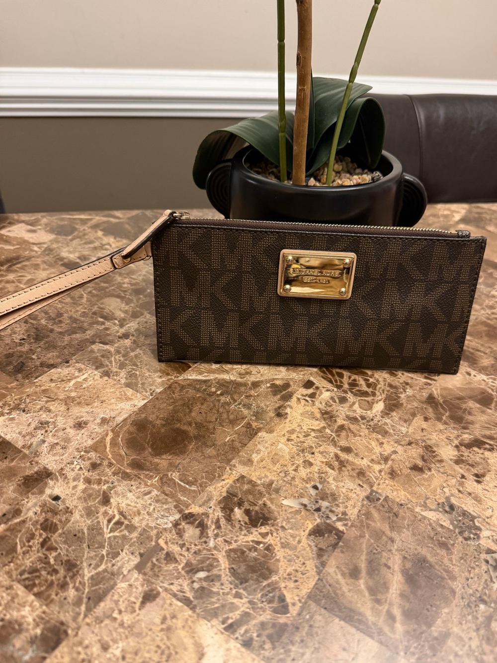 Michael Kors Monogram Clutch Wristlet